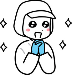 Obraz premium 喜ぶ笑顔の食品工場のスタッフ