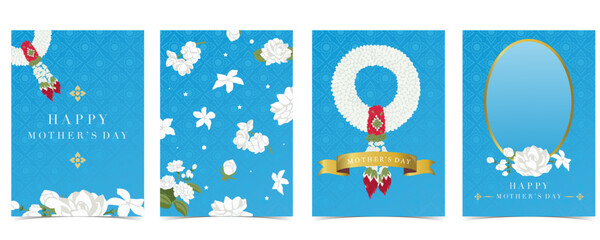 mother's day invitation with jasmine and ribbon