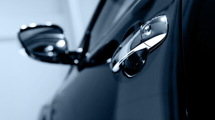 Detail view of a luxury car