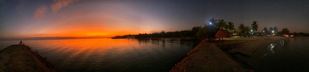 sunset over the river