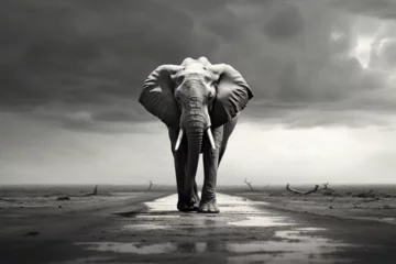 Türaufkleber black and white elephant image © luffy1