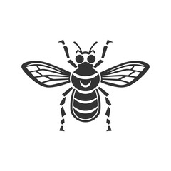 cobalt wasp fighter, vintage logo line art concept black and white color, hand drawn illustration