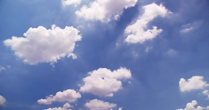 Beautiful blue sky with clouds background, Blue sky with clouds and sun. cloud time lapse nature background. Summer sky