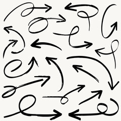 Hand drawn arrows vector illustration set for business plan, education and presentation