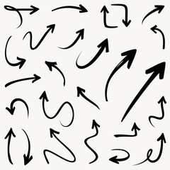 Hand drawn arrow collection for business plan and education. Vector illustration
