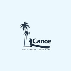 Canoe Paddle Adventure Logo.Canoe Oar Adventure Symbol.Kayak Sport Logo 