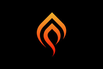 letter p and fire premium logo vector template