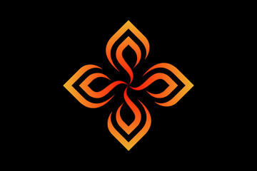 Fototapeta premium letter p and fire premium logo vector template