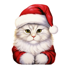 Cat Christmas Festival watercolor Sublimation Clipart with AI Generated