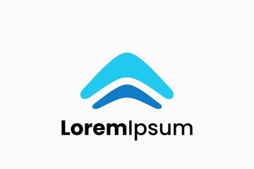 two upward boomerangs premium logo vector template