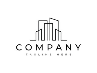 building office company line logo design