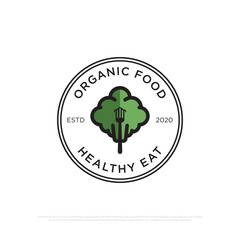organic food logo design vector, fresh tree with flat design illustration, best for nature,organic restaurant sign or symbol