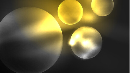 Circles with bright neon shiny light effects, abstract background wallpaper design