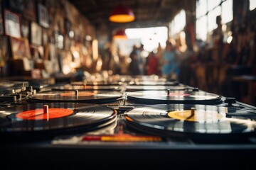 Fototapeta premium Vinyl Record Store, Generative AI