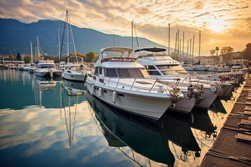 Marina boats docked