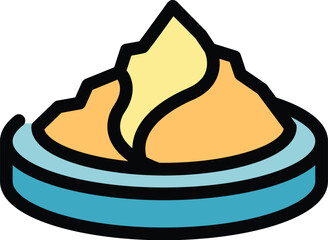 Legume bean icon outline vector. Food sesame. Control peanut color flat