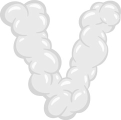 Fototapeta premium Cloud Alphabet Letter V