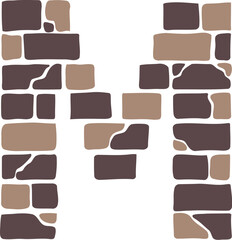 Wall Brick Letter M