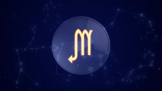 Scorpio Zodiac Sign with a Constellation Background