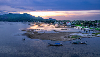 Sunset on the Lap An lagoon, Thua Thien Hue province, Vietnam