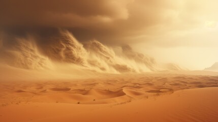 Fototapeta na wymiar sandstorm in the desert, symbolizing the harsh conditions of arid environments generative ai