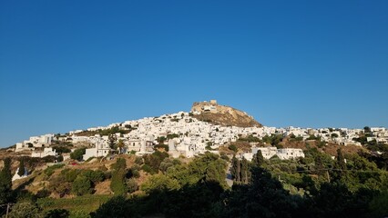 Fototapeta premium skiros or skyros greek iisland chora city from the west side in summer greece