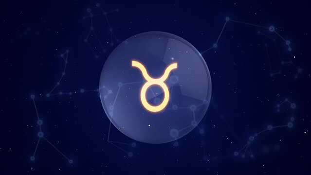 Taurus Zodiac Sign with a Constellation Background
