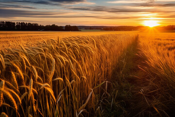 Wheat field at golden hour