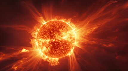 solar flare, illustrating the power and unpredictability of space weather. generative ai