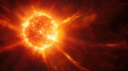 Obraz premium solar flare, illustrating the power and unpredictability of space weather. generative ai