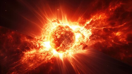 solar flare, illustrating the power and unpredictability of space weather. generative ai - obrazy, fototapety, plakaty