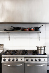 Water Boiling on Commercial Kitchen Stove Top