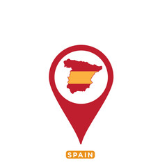 Spain map flag icon vector logo design template flat style