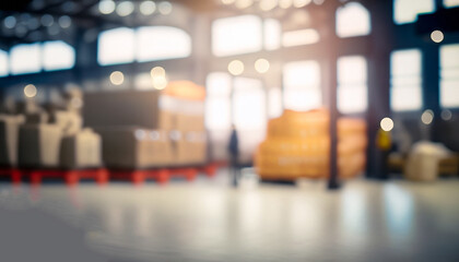 Blurred business background, Blur warehouse with bokeh light background