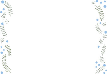 水色の花とグリーンのフレーム