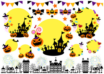 ハロウィーン向け満月型の素材集