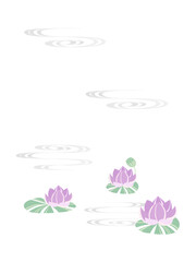 和柄のハスの花と葉の葬式用背景