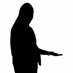 silhouette of pregnant woman on white background
