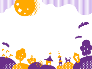 てがきで可愛いハロウィーンの背景フレーム