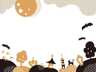 てがきで可愛いハロウィーンの背景フレーム