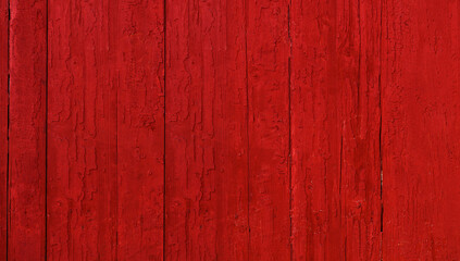 Painted red wood panels used as background