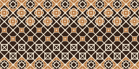 Ornamental brown and seamless tile. Vector. For printing on pillows, notebooks, cups, interiors, packaging, clothes. Diagonal coffee tile pattern.