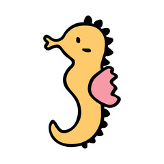cute sea horse cartoon