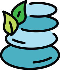 Stones meditation icon outline vector. Home room. Calm meditate color flat
