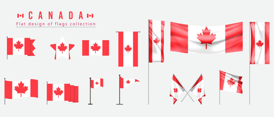Canada flag, flat design of flags collection