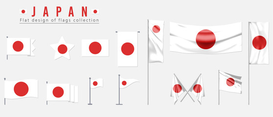 Japan flag, flat design of flags collection