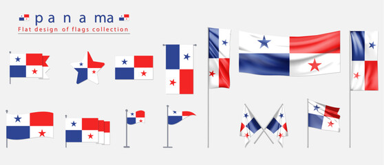 Panama flag, flat design of flags collection