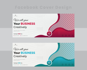 Professional business facebook cover Template. modern and creative FB cover template.
