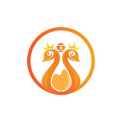 Logo Swan Vector Desain Template illustration