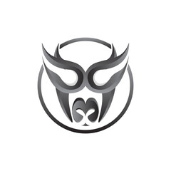 Buffalo Logo, Livestock Farm Animal Vector, Buffalo Head Design Simple Template Silhouette